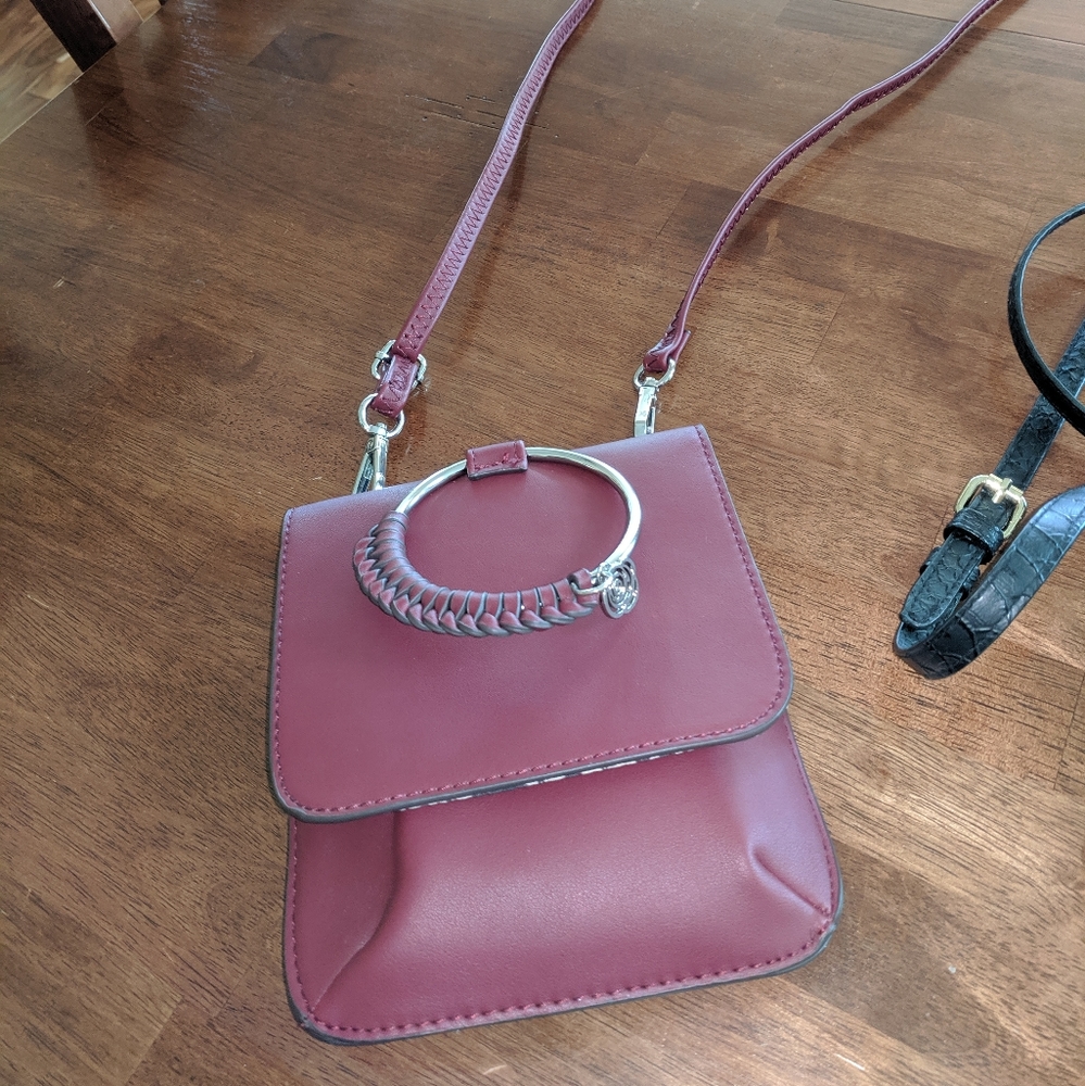 Leather cross body purse